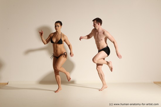 Woman - Man White Average Short Brown Dancing Dynamic poses Academic