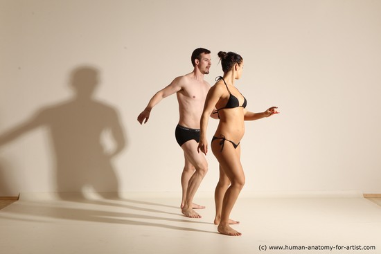 Woman - Man White Average Short Brown Dancing Dynamic poses Academic