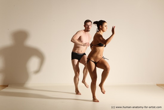 Woman - Man White Average Short Brown Dancing Dynamic poses Academic