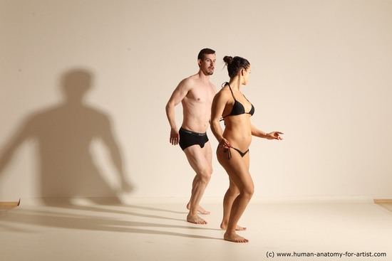 Woman - Man White Average Short Brown Dancing Dynamic poses Academic