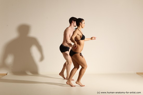 Woman - Man White Average Short Brown Dancing Dynamic poses Academic