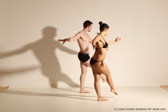 Woman - Man White Average Short Brown Dancing Dynamic poses Academic