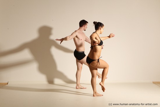 Woman - Man White Average Short Brown Dancing Dynamic poses Academic