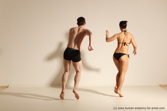 Woman - Man White Average Short Brown Dancing Dynamic poses Academic