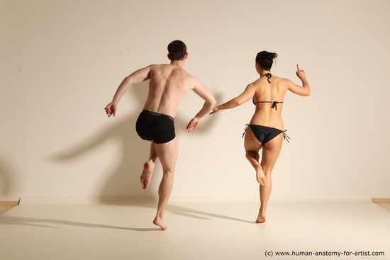 Woman - Man White Average Short Brown Dancing Dynamic poses Academic