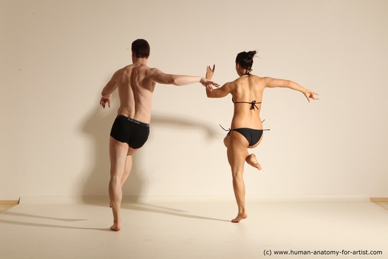 Woman - Man White Average Short Brown Dancing Dynamic poses Academic