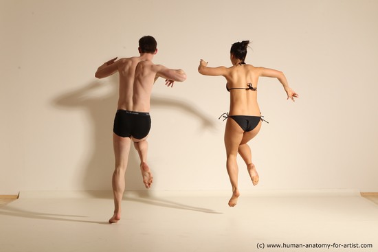 Woman - Man White Average Short Brown Dancing Dynamic poses Academic