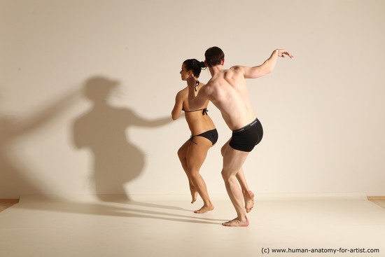 Woman - Man White Average Short Brown Dancing Dynamic poses Academic