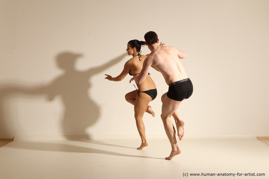 Woman - Man White Average Short Brown Dancing Dynamic poses Academic