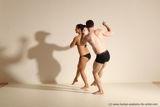 Woman - Man White Average Short Brown Dancing Dynamic poses Academic