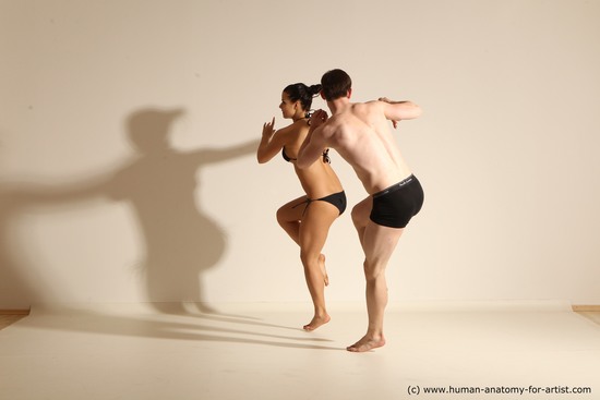 Woman - Man White Average Short Brown Dancing Dynamic poses Academic