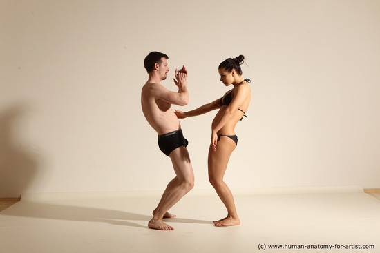 Woman - Man White Average Short Brown Dancing Dynamic poses Academic