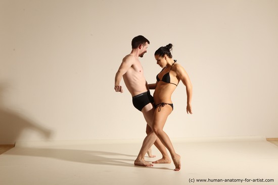 Woman - Man White Average Short Brown Dancing Dynamic poses Academic