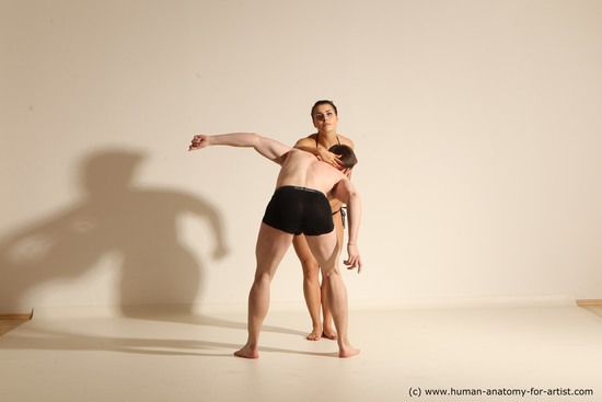 Woman - Man White Average Short Brown Dancing Dynamic poses Academic