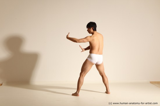 Underwear Martial art Man Asian Moving poses Average Short Black Dynamic poses Academic