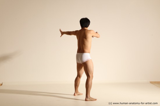 Underwear Martial art Man Asian Moving poses Average Short Black Dynamic poses Academic