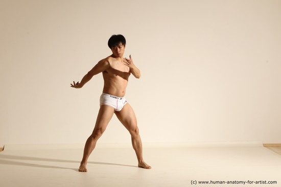 Underwear Martial art Man Asian Moving poses Average Short Black Dynamic poses Academic