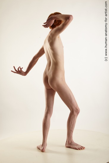 Nude Man White Standing poses - ALL Slim Medium Red Standing poses - simple Realistic