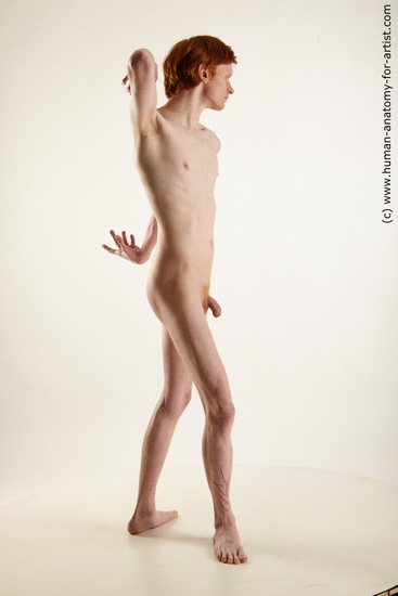 Nude Man White Standing poses - ALL Slim Medium Red Standing poses - simple Realistic