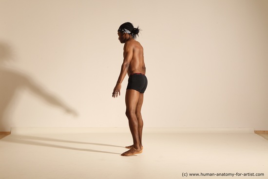 Underwear Man Another Athletic Black Dancing Dreadlocks Dynamic poses Academic