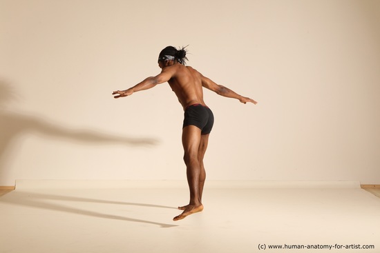 Underwear Man Another Athletic Black Dancing Dreadlocks Dynamic poses Academic