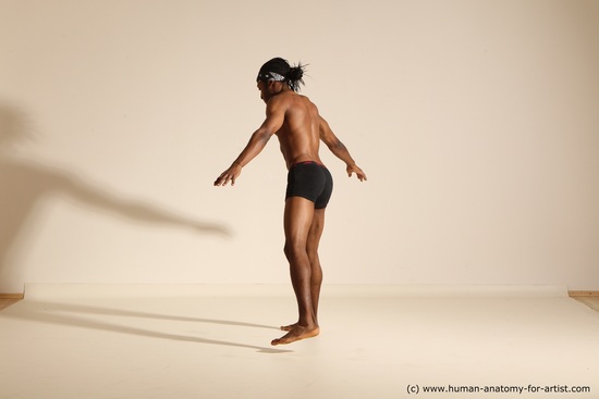 Underwear Man Another Athletic Black Dancing Dreadlocks Dynamic poses Academic