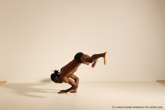 Underwear Man Another Athletic Black Dancing Dreadlocks Dynamic poses Academic