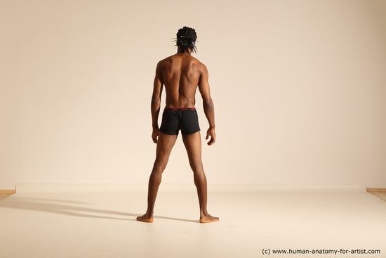 Underwear Man Another Athletic Black Dancing Dreadlocks Dynamic poses Academic