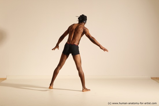 Underwear Man Another Athletic Black Dancing Dreadlocks Dynamic poses Academic