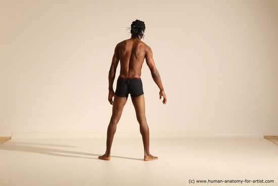 Underwear Man Another Athletic Black Dancing Dreadlocks Dynamic poses Academic