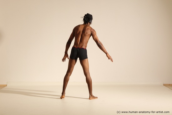 Underwear Man Another Athletic Black Dancing Dreadlocks Dynamic poses Academic