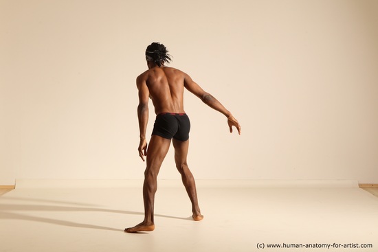 Underwear Man Another Athletic Black Dancing Dreadlocks Dynamic poses Academic