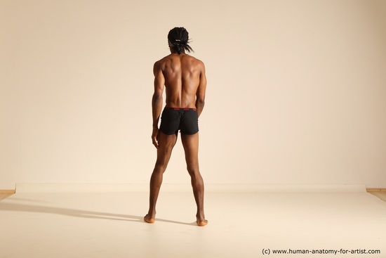 Underwear Man Another Athletic Black Dancing Dreadlocks Dynamic poses Academic