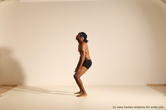 Underwear Man Another Athletic Black Dancing Dreadlocks Dynamic poses Academic