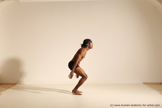 Underwear Man Another Athletic Black Dancing Dreadlocks Dynamic poses Academic