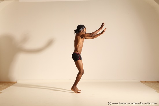 Underwear Man Another Athletic Black Dancing Dreadlocks Dynamic poses Academic