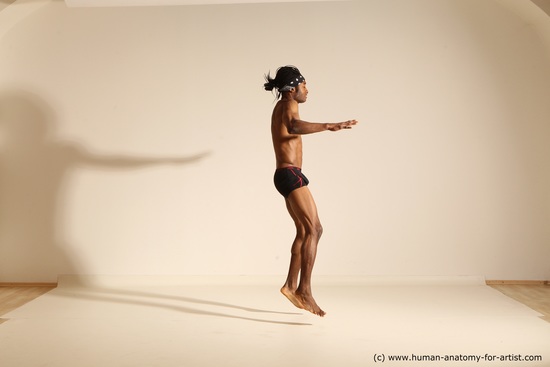 Underwear Man Another Athletic Black Dancing Dreadlocks Dynamic poses Academic