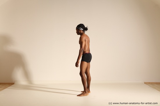 Underwear Man Another Athletic Black Dancing Dreadlocks Dynamic poses Academic