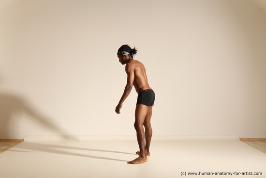 Underwear Man Another Athletic Black Dancing Dreadlocks Dynamic poses Academic