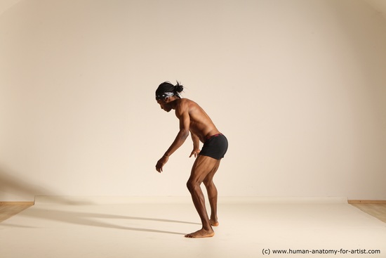 Underwear Man Another Athletic Black Dancing Dreadlocks Dynamic poses Academic