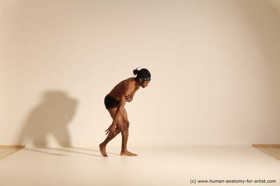 Underwear Man Another Athletic Black Dancing Dreadlocks Dynamic poses Academic