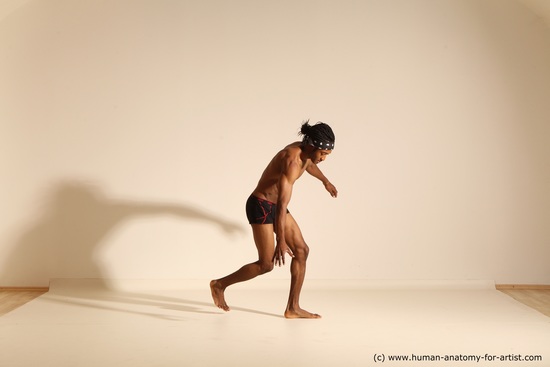 Underwear Man Another Athletic Black Dancing Dreadlocks Dynamic poses Academic