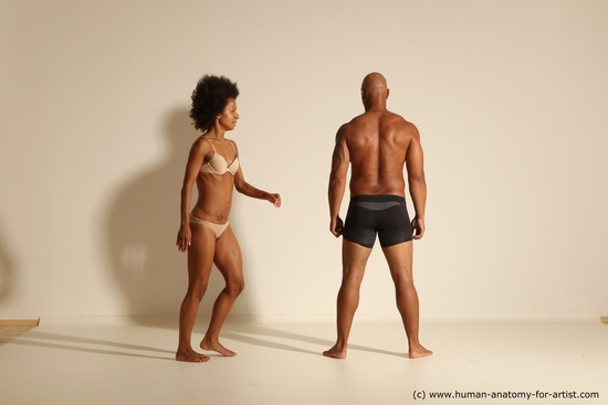 Underwear Woman - Man Another Athletic Black Dancing Dreadlocks Dynamic poses Academic