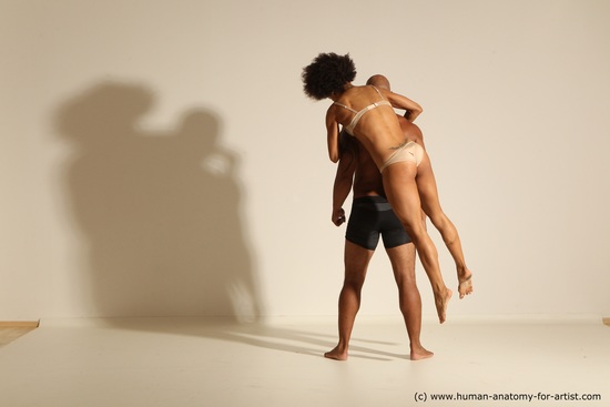 Underwear Woman - Man Another Athletic Black Dancing Dreadlocks Dynamic poses Academic