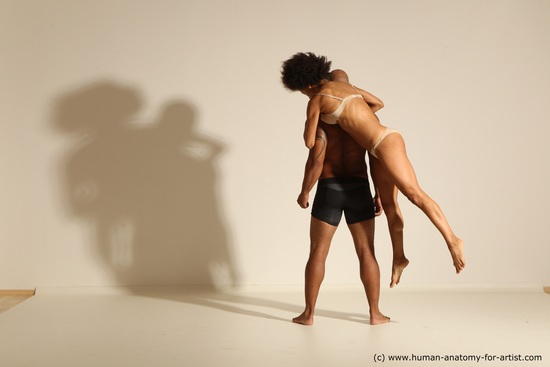 Underwear Woman - Man Another Athletic Black Dancing Dreadlocks Dynamic poses Academic