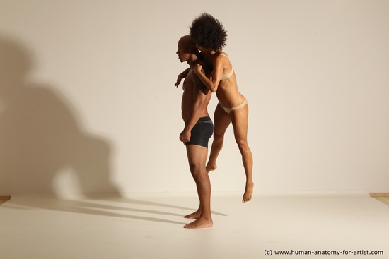 Underwear Woman - Man Another Athletic Black Dancing Dreadlocks Dynamic poses Academic