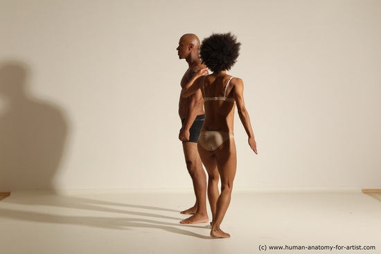 Underwear Woman - Man Another Athletic Black Dancing Dreadlocks Dynamic poses Academic