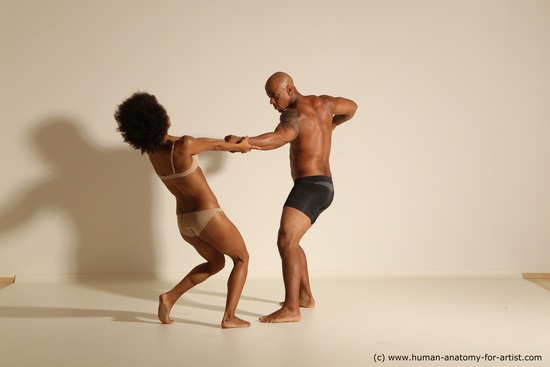 Underwear Woman - Man Another Athletic Black Dancing Dreadlocks Dynamic poses Academic