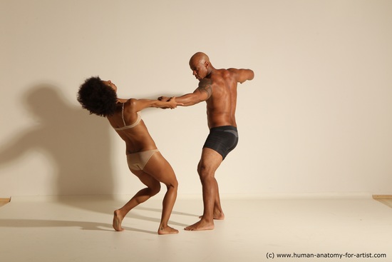 Underwear Woman - Man Another Athletic Black Dancing Dreadlocks Dynamic poses Academic