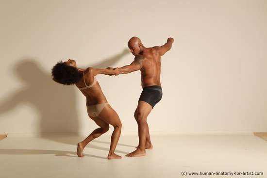 Underwear Woman - Man Another Athletic Black Dancing Dreadlocks Dynamic poses Academic